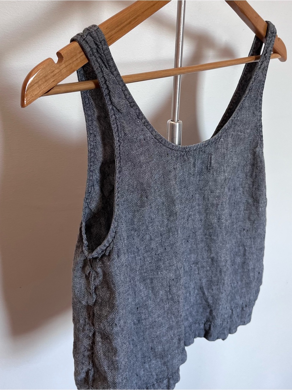 Grey Washed Linen Tank Top - Picture 5 of 8